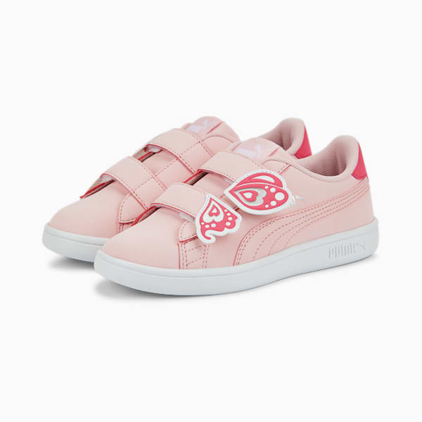 Baskets Smash v2 Butterfly AC Enfant, Almond Blossom-Almond Blossom-Sunset Pink-Puma Silver, extralarge