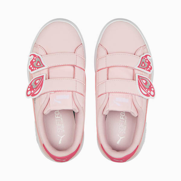 Baskets Smash v2 Butterfly AC Enfant, Almond Blossom-Almond Blossom-Sunset Pink-Puma Silver, extralarge