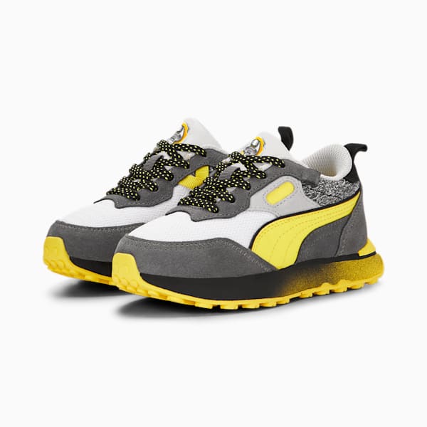キッズ PUMA x パウ・パトロール ライダー FV スニーカー 17-21cm, CASTLEROCK-Blazing Yellow, extralarge-JPN