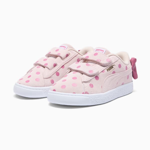 Suede Light Flex Bow Graphic V Sneakers Kids, Island Pink-Dusty Orchid, extralarge
