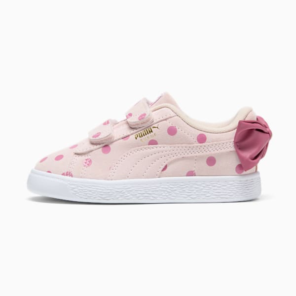 Suede Light Flex Bow Graphic V Sneakers Kids, Island Pink-Dusty Orchid, extralarge