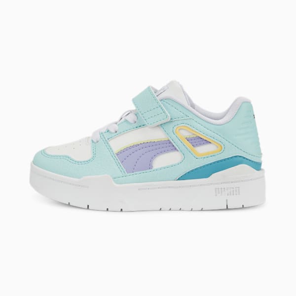 Slipstream AC Little Kids' Shoes, Puma White-Light Aqua-Sweet Lavender, extralarge