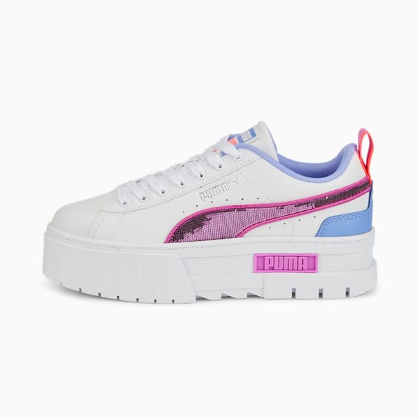 Tenis juveniles Mayze Glitzy, Puma White-Elektro Purple-Electric Orchid, extralarge