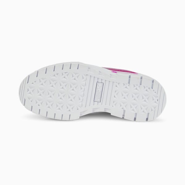 Zapatos deportivos Mayze Glitzy para niños grandes, Puma White-Elektro Purple-Electric Orchid, extragrande