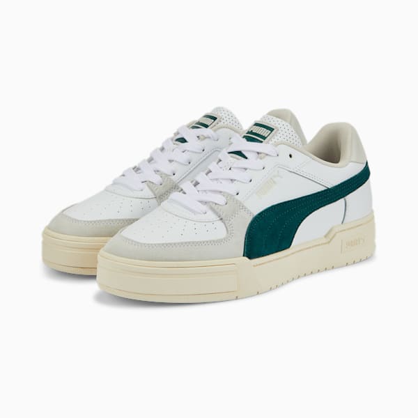 CA Pro Ivy League Sneakers, Puma White-Varsity Green-Whisper White