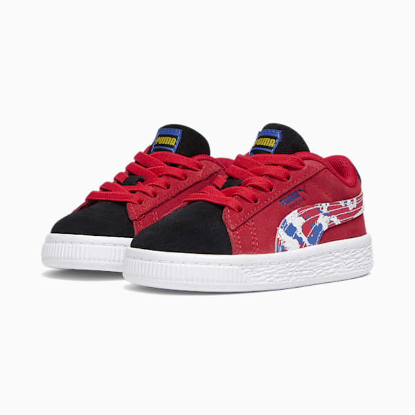 Suede Splash Toddlers' Sneakers, High Risk Red-Puma White-Puma Royal, extralarge