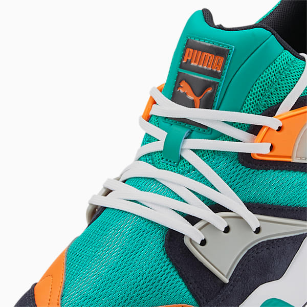 Blaze of Glory Energy Unisex Sneakers, Spectra Green-Vibrant Orange, extralarge-IND