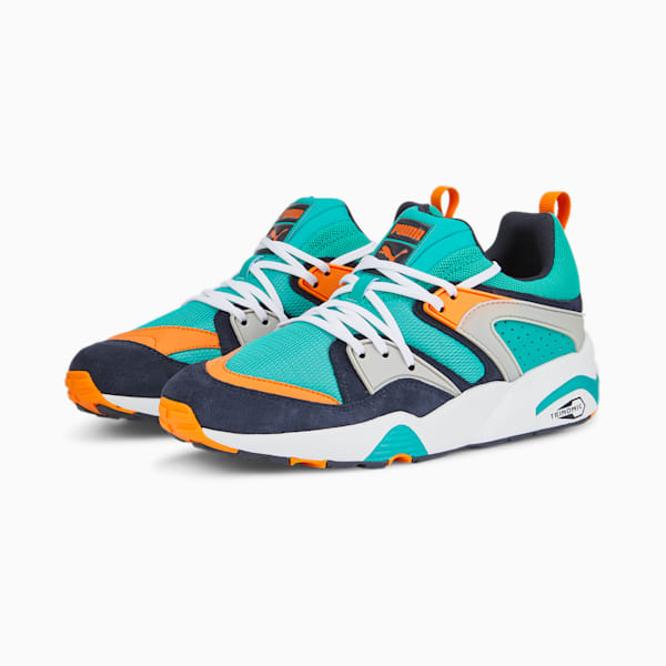 Blaze of Glory Energy Unisex Sneakers, Spectra Green-Vibrant Orange, extralarge-IND