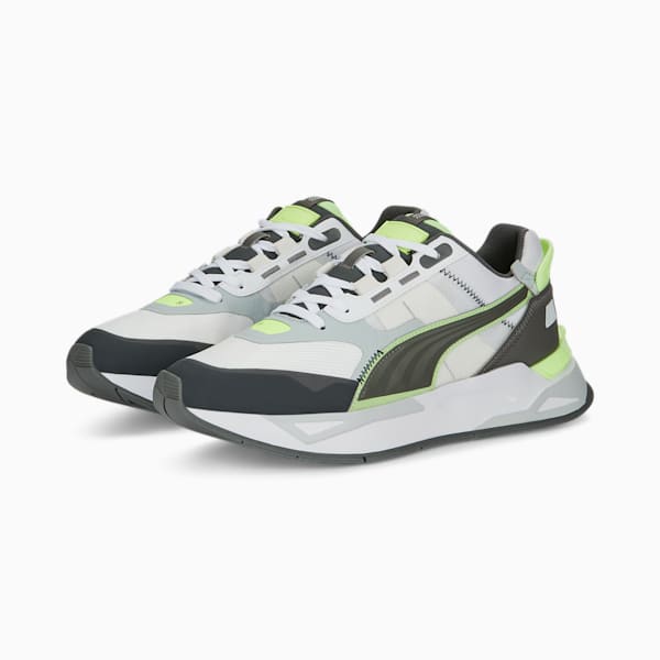 Mirage Sport Tech Reflective Unisex Sneakers, PUMA White-Fast Yellow, extralarge-IND