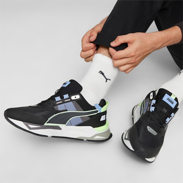 Mirage Sport Tech Reflective Sneakers, PUMA Black-Speed Green, extralarge-IND