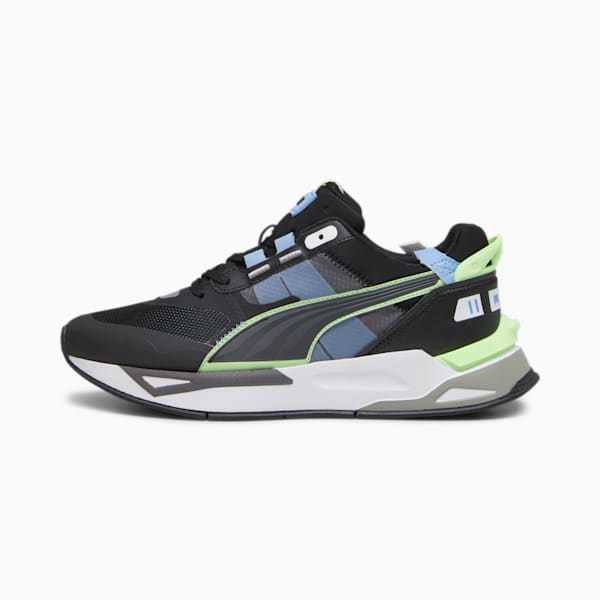 Mirage Sport Tech Reflective Sneakers, PUMA Black-Speed Green, extralarge-IND