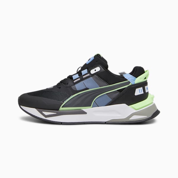 Mirage Sport Tech Reflective Unisex Sneakers, PUMA Black-Speed Green, extralarge-IND