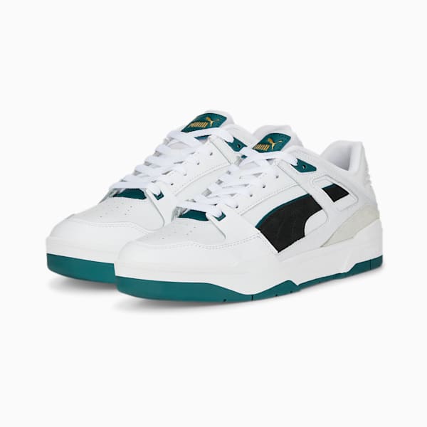 Slipstream Suede FS Sneakers, Puma White-Puma Black-Varsity Green, extralarge-GBR