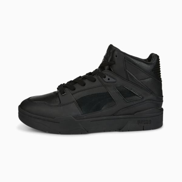 Slipstream Hi Leather Sneakers, Puma Black-Puma Black