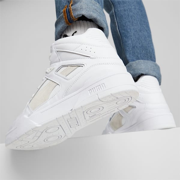 Slipstream Hi Leather Unisex Sneakers, Puma White-Puma White, extralarge-IND