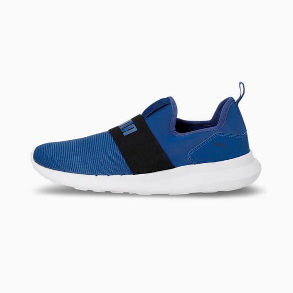 Relax Knit Slip On Men's Sneakers, Blazing Blue-PUMA White-Parisian Night, extralarge-IND