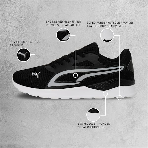 PUMA Armour V2 Men's Lightweight Sneakers, PUMA Black-Quarry-PUMA White, extralarge-IND