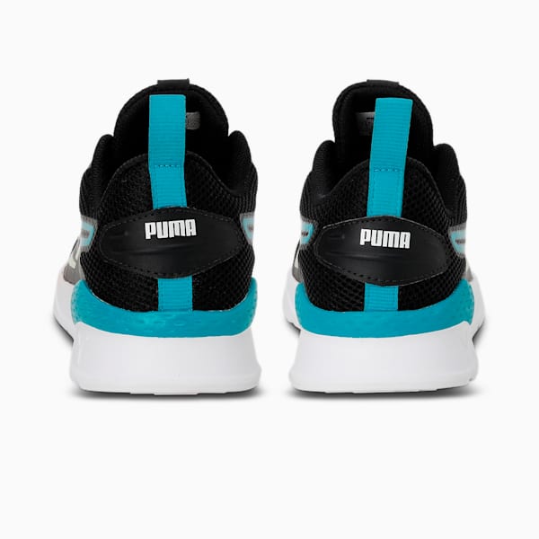 Faster Men's Sneakers, PUMA Black-Deep Aqua-Light Lime, extralarge-IND