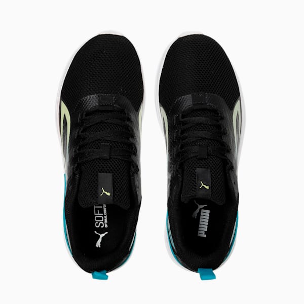 Faster Men's Sneakers, PUMA Black-Deep Aqua-Light Lime, extralarge-IND