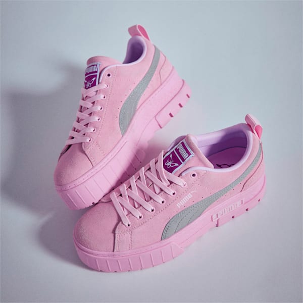 Zapatos deportivos PUMA x DUA LIPA Mayze Suede Metallic para mujer, Pink Lady-Puma Silver