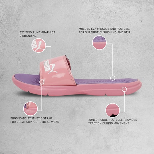 Silvia V4 Women's Slides, Pale Grape-Purple Charcoal-PUMA White, extralarge-IND