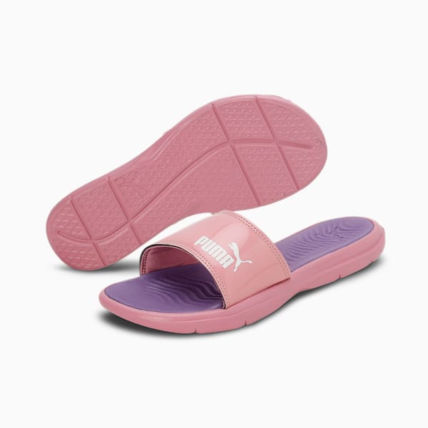 Silvia V4 Women's Slides, Pale Grape-Purple Charcoal-PUMA White, extralarge-IND