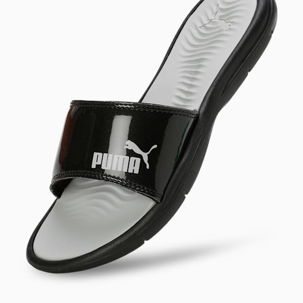 Silvia V4 Women's Slides, PUMA Black-Ash Gray, extralarge-IND