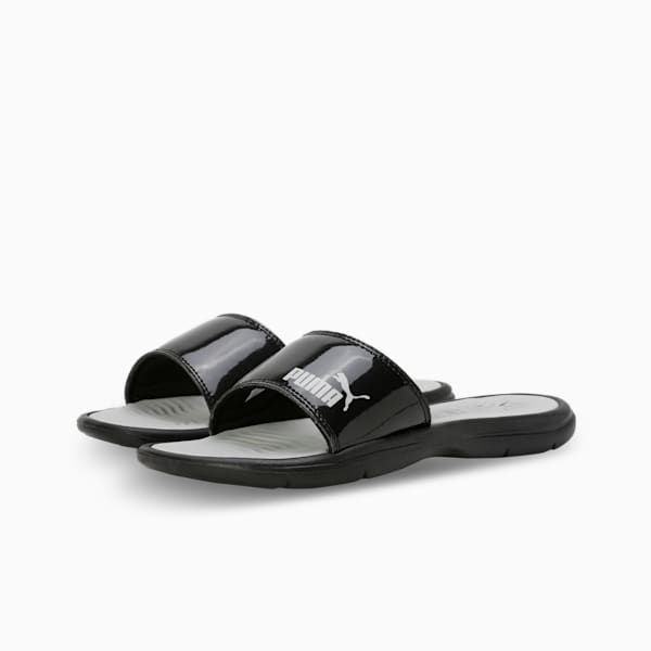 Silvia V4 Women's Slides, PUMA Black-Ash Gray, extralarge-IND