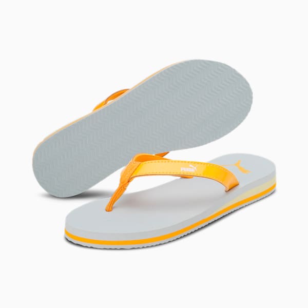 Alice Bling Women's Flipflops, Platinum Gray-Tangerine-Pale Lemon, extralarge-IND