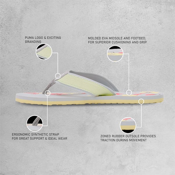 Sofi V4 Women's Flipflops, Platinum Gray-Pistachio-Sunset Pink-Spectra Green, extralarge-IND