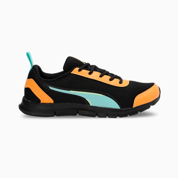 Racer V1 Youth Sneakers, PUMA Black-Zinnia-Electric Peppermint, extralarge-IND