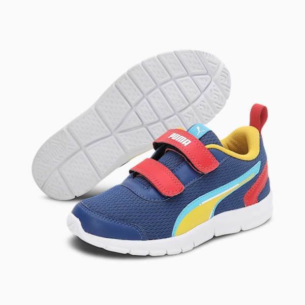 Racer V1 Kid's Sneakers, Blazing Blue-High Risk Red-Dandelion, extralarge-IND