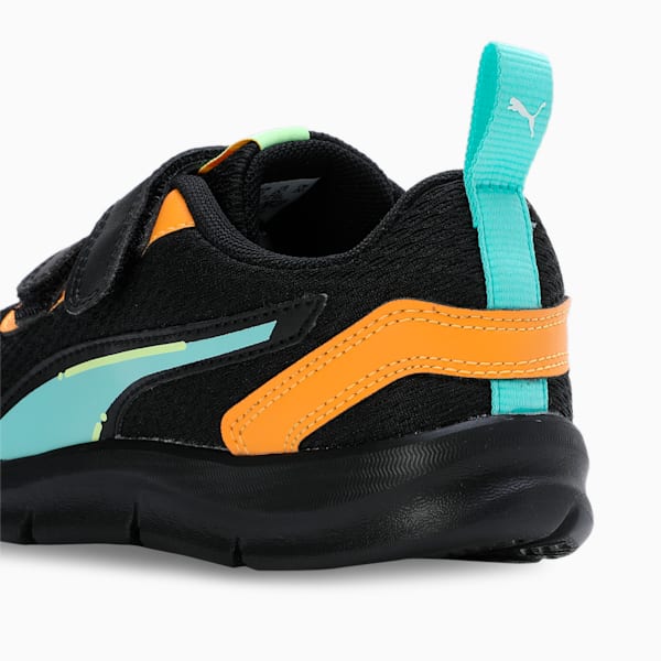 Racer V1 Kid's Sneakers, PUMA Black-Zinnia-Electric Peppermint, extralarge-IND