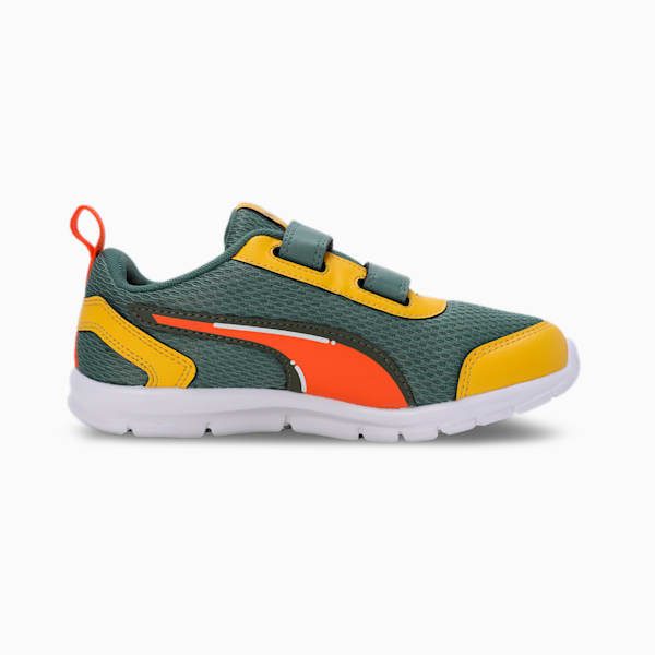 Racer V1 Kid's Sneakers, Eucalyptus-Rickie Orange-Yellow Sizzle, extralarge-IND