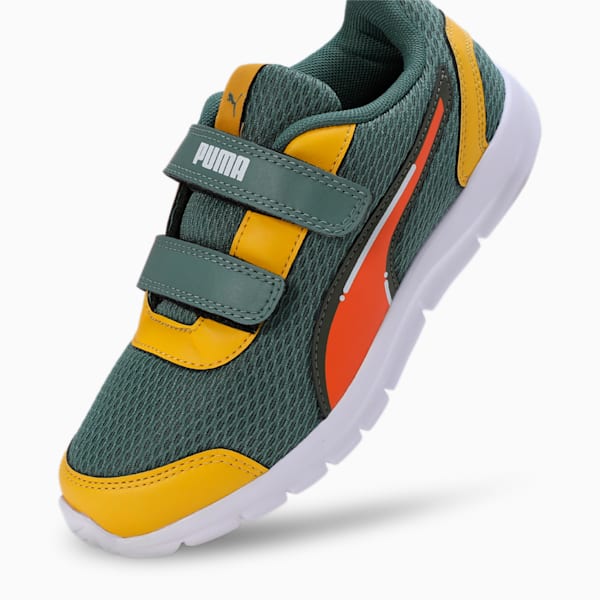 Racer V1 Kid's Sneakers, Eucalyptus-Rickie Orange-Yellow Sizzle, extralarge-IND