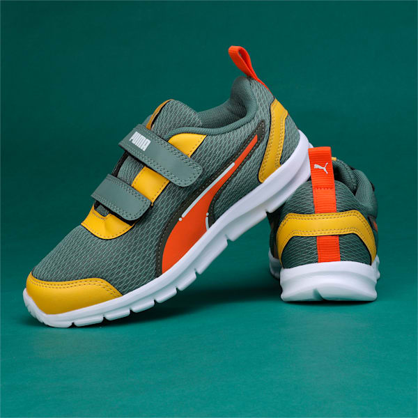 Racer V1 Kid's Sneakers, Eucalyptus-Rickie Orange-Yellow Sizzle, extralarge-IND