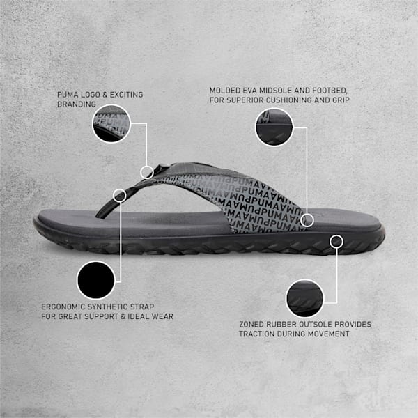 Galaxy Comfort V4 Unisex Flip-Flops, CASTLEROCK-PUMA Black-Nimbus Cloud, extralarge-IND