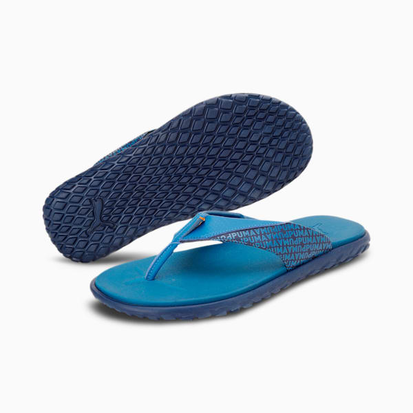 Galaxy Comfort V4 Flip-Flops, Peacoat-Lake Blue-Tangerine, extralarge-IND