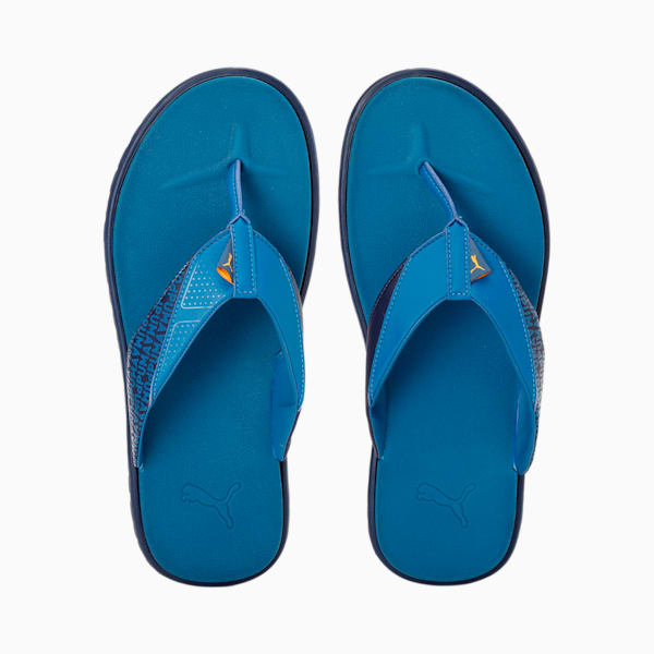 Galaxy Comfort V4 Flip-Flops, Peacoat-Lake Blue-Tangerine, extralarge-IND