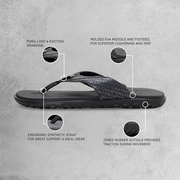 Galaxy Comfort V4 Flip-Flops, PUMA Black-PUMA White-Dark Shadow, extralarge-IND