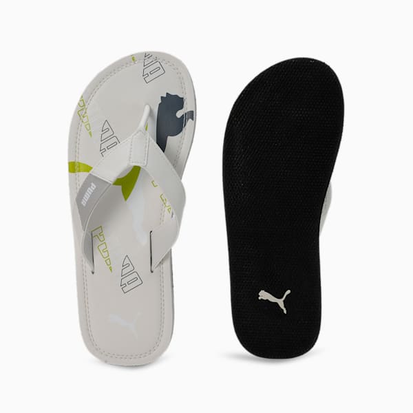 Eezay Men's Flip-Flops, Harbor Mist-Lime Squeeze-PUMA White, extralarge-IND