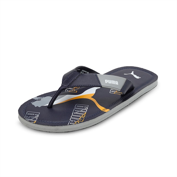 Eezay Men's Flip-Flops, Cool Mid Gray-Yellow Sizzle-Parisian Night, extralarge-IND