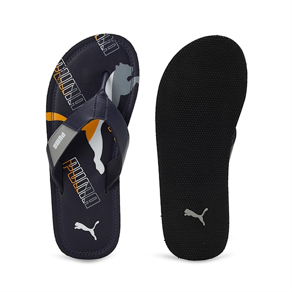 Eezay Men's Flip-Flops, Cool Mid Gray-Yellow Sizzle-Parisian Night, extralarge-IND