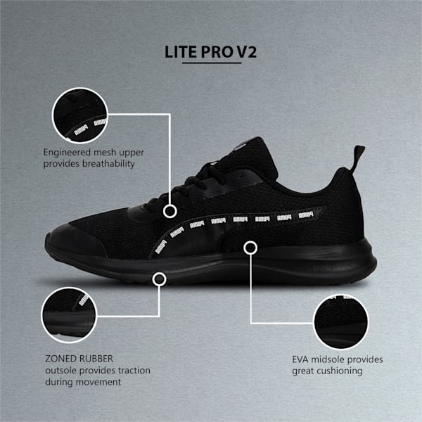 Lite Pro V2 Men's Sneakers, PUMA Black-PUMA White-Harbor Mist, extralarge-IND