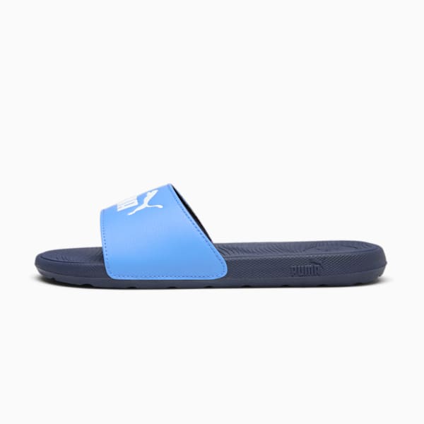 Cool Cat 2.0 Women's Slides, Blue Skies-PUMA White-New Navy, extralarge