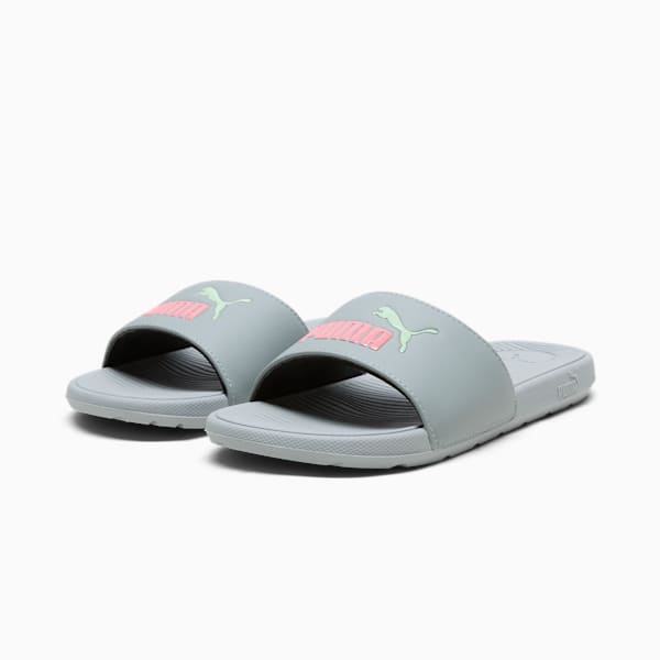 Cool Cat 2.0 Women's Slides, Cool Mid Gray-Passionfruit-Fresh Mint, extralarge