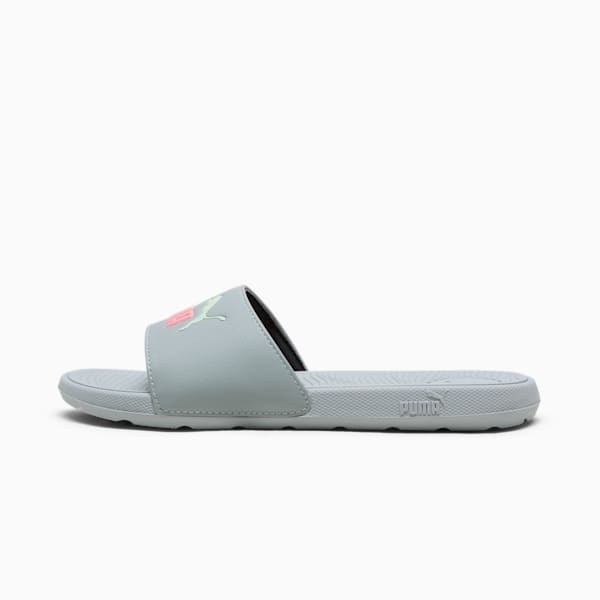 Cool Cat 2.0 Women's Slides, Cool Mid Gray-Passionfruit-Fresh Mint, extralarge