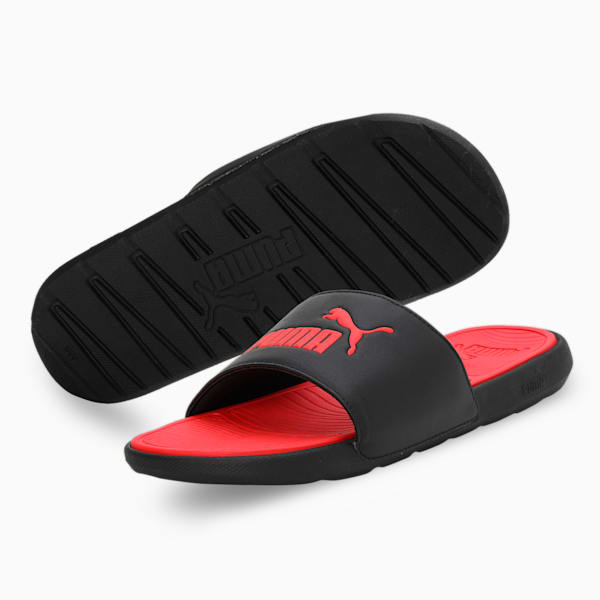 puma flip flops black colour