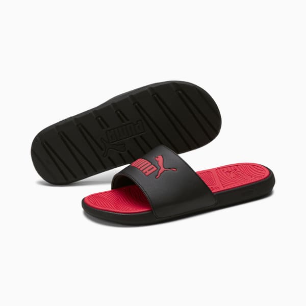 Cool Cat 2.0 Slides, PUMA Black-PUMA Red-PUMA Red, extralarge