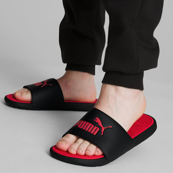 Cool Cat 2.0 Slides, PUMA Black-PUMA Red-PUMA Red, extralarge